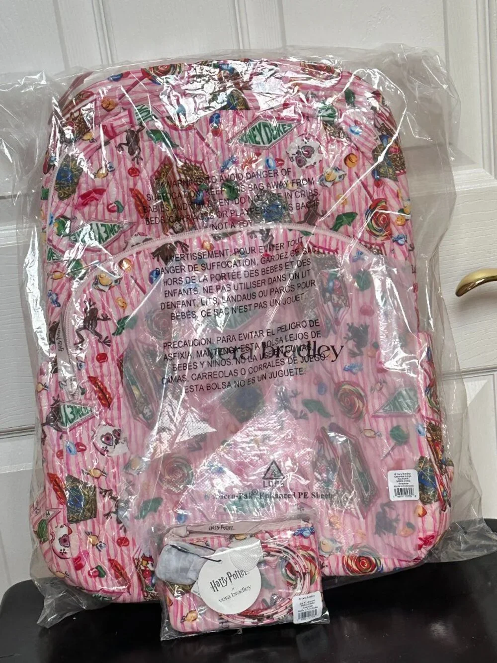 VERA BRADLEY HARRY POTTER LARGE BACKPACK + ID LANYARD CASE(SET):NWT HONEYDUKES